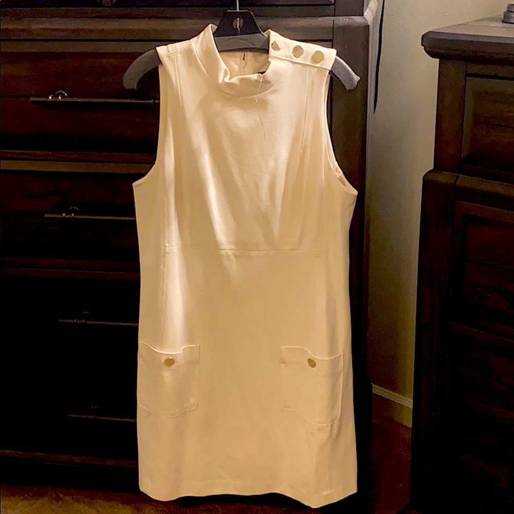 Winter white sleeveless dress